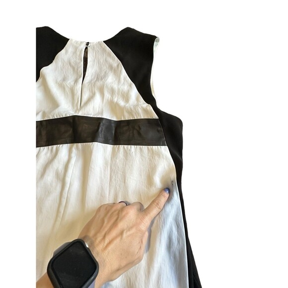 $350 Rag & Bone Size Large Black & White Color Block‎ Asymmetrical Dress #I12-5 - Picture 10 of 11